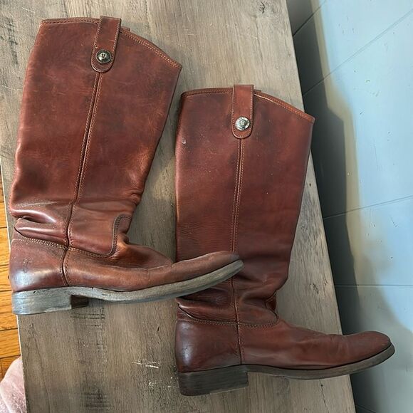 Frye Brown Leather Boots Size 7 - Picture 1 of 2